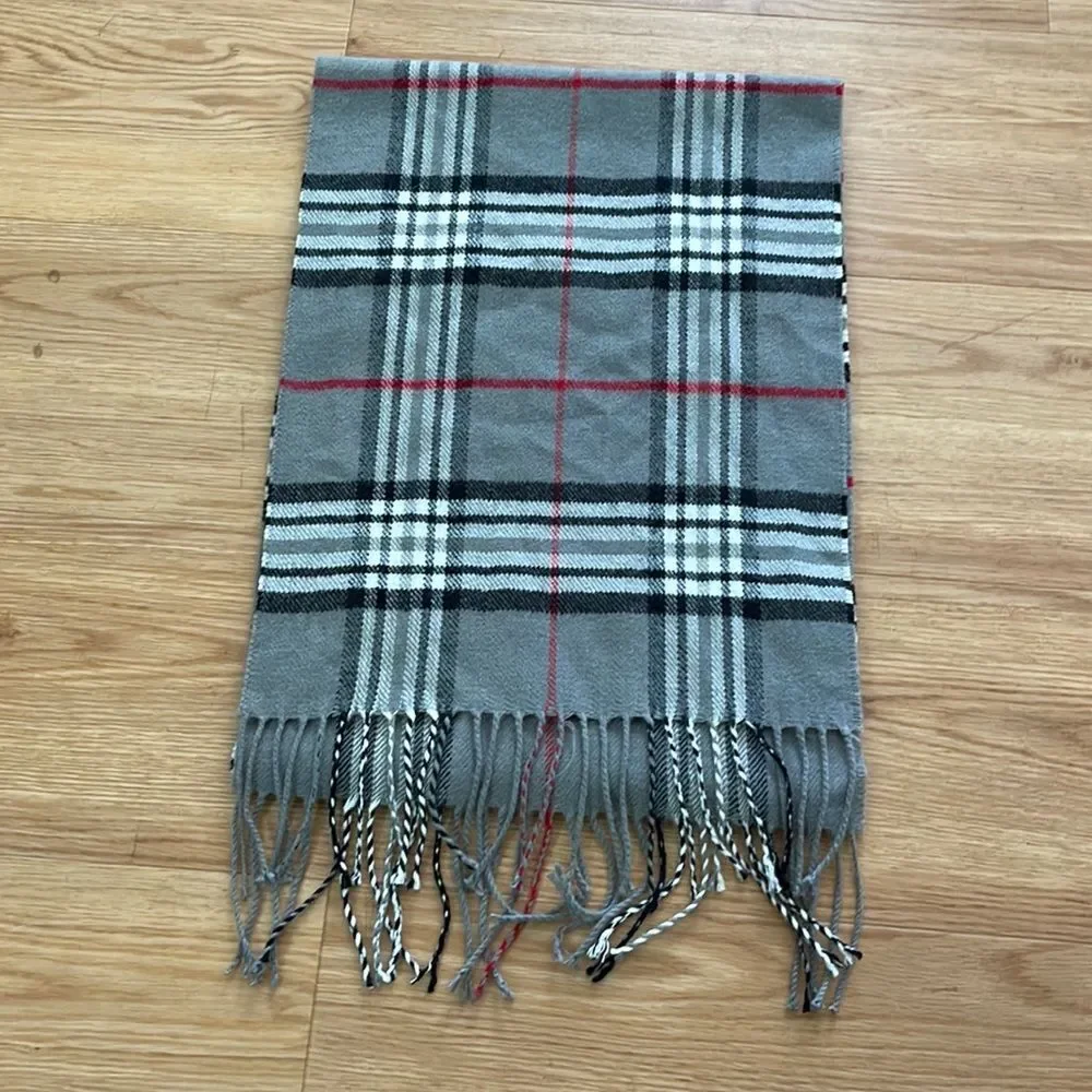 Gray Plaid Scarf